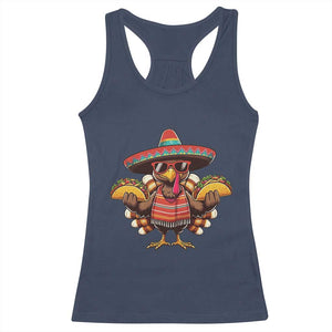 Funny Thanksgiving Turkey Racerback Tank Top Taco Mexican Christmas - Print Your Wear