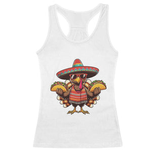 Funny Thanksgiving Turkey Racerback Tank Top Taco Mexican Christmas - Print Your Wear
