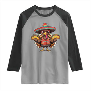 Funny Thanksgiving Turkey Raglan Shirt Taco Mexican Christmas TS14 Sport Gray Black Print Your Wear