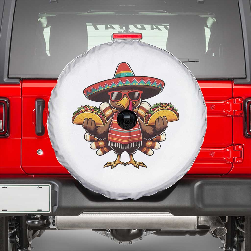 Funny Thanksgiving Turkey Spare Tire Cover Taco Mexican Christmas TS14 White Print Your Wear