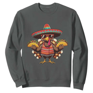 Funny Thanksgiving Turkey Sweatshirt Taco Mexican Christmas - Print Your Wear