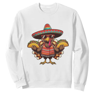 Funny Thanksgiving Turkey Sweatshirt Taco Mexican Christmas - Print Your Wear