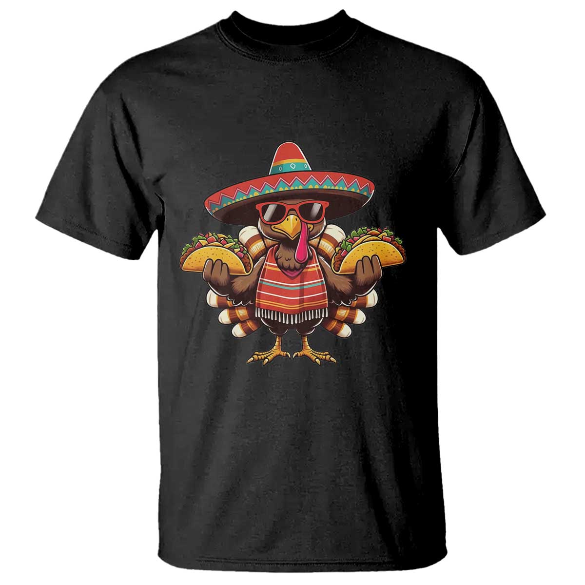 Funny Thanksgiving Turkey T Shirt Taco Mexican Christmas TS14 Black Print Your Wear