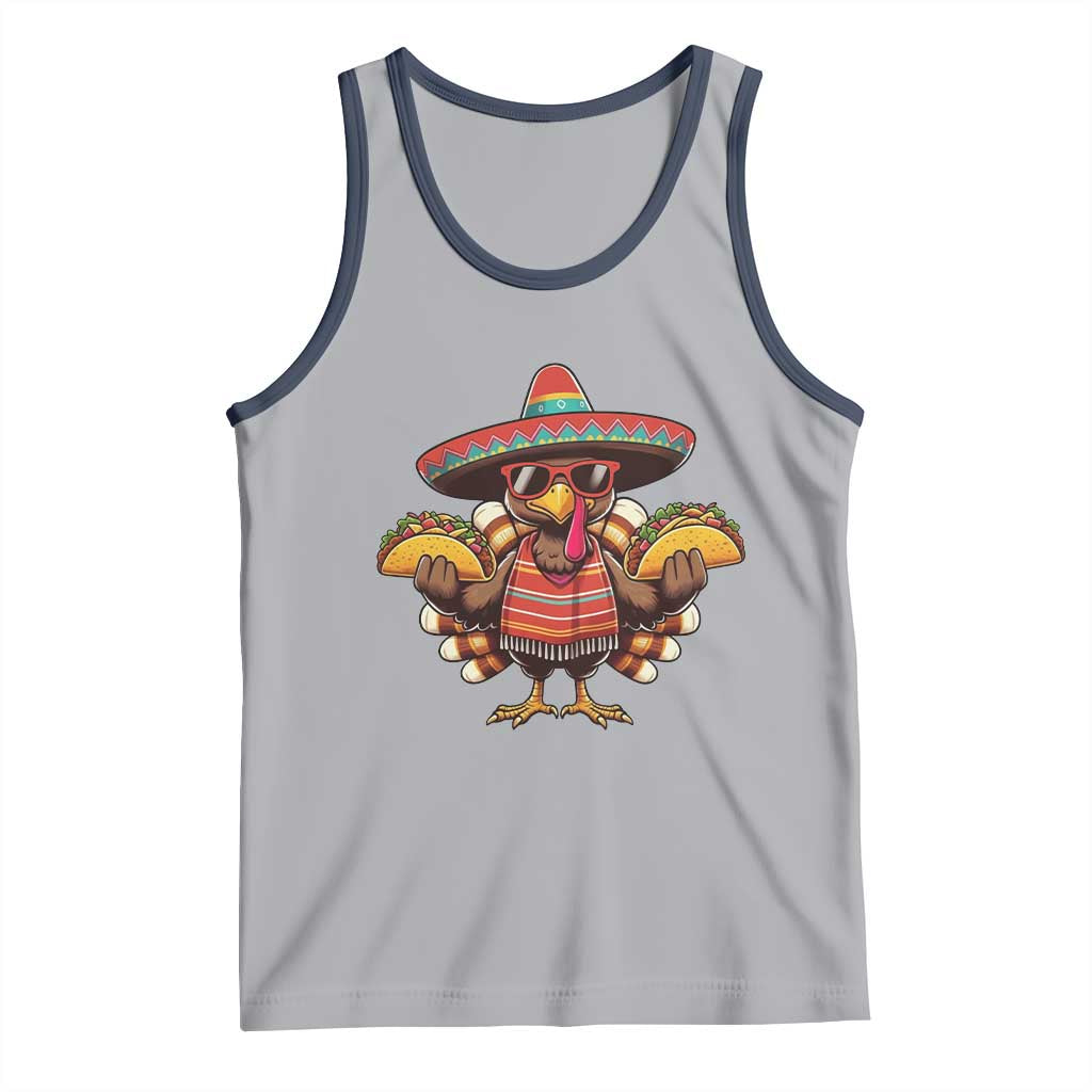Funny Thanksgiving Turkey Tank Top Taco Mexican Christmas TS14 Athletic Heather Navy Print Your Wear