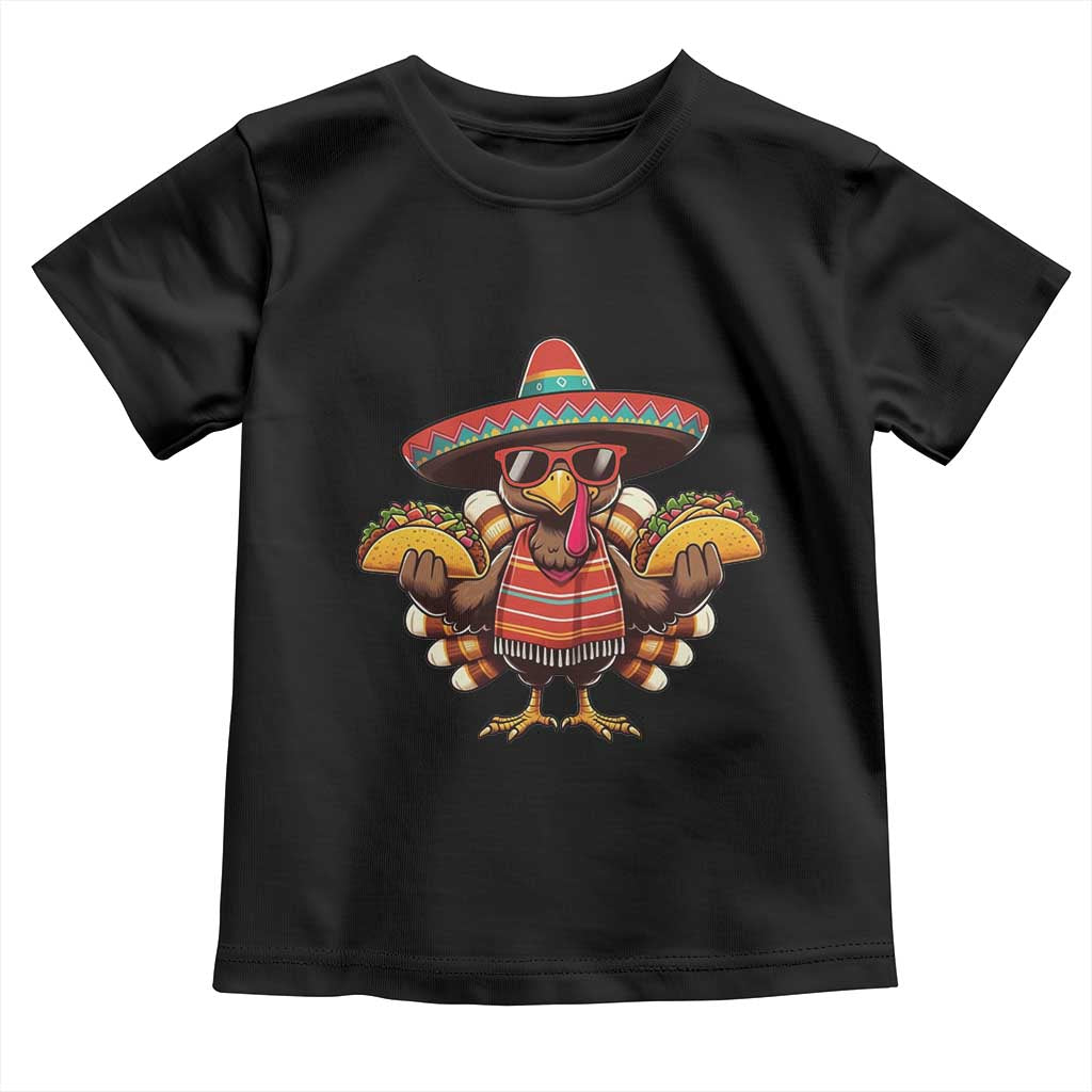 Funny Thanksgiving Turkey Toddler T Shirt Taco Mexican Christmas - Print Your Wear