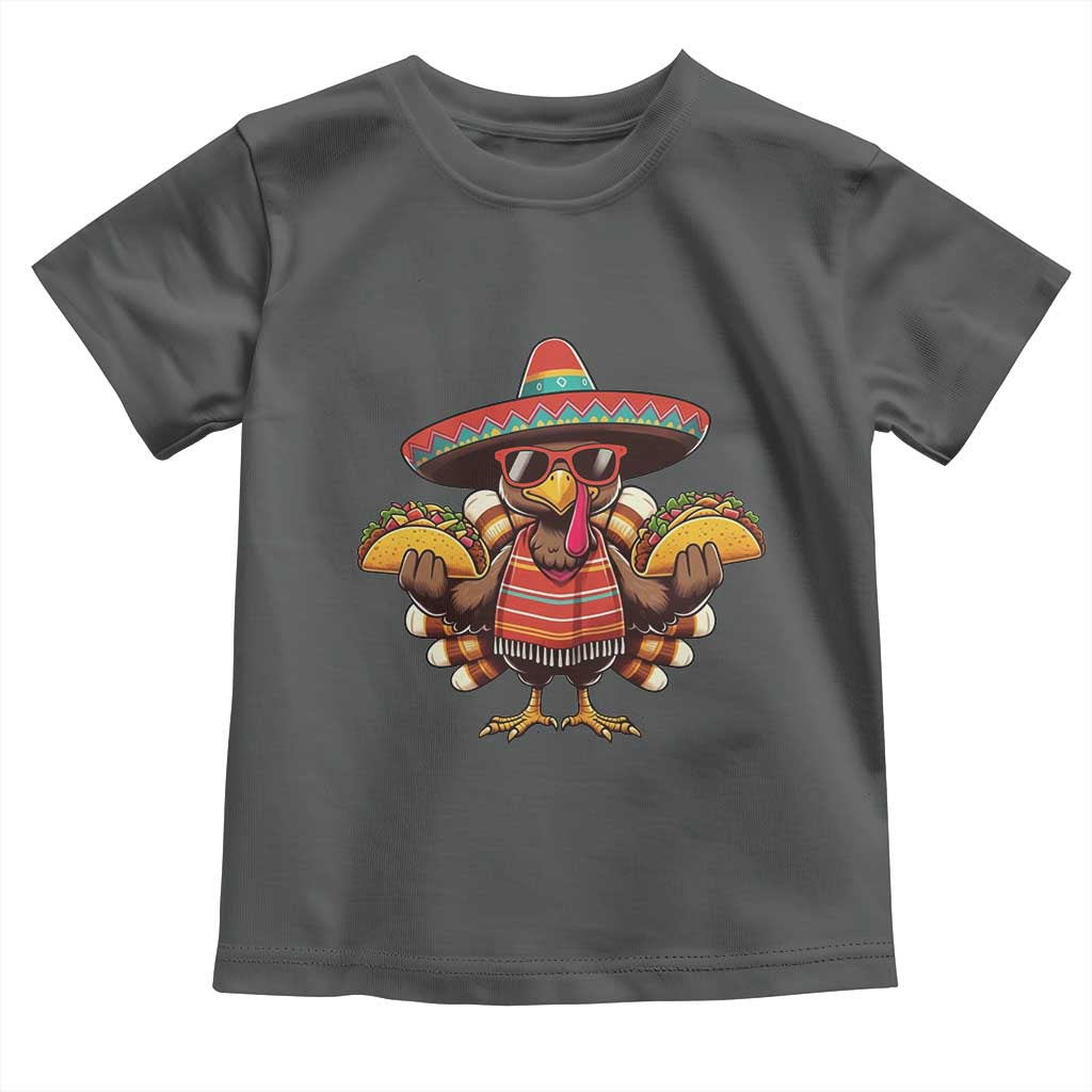 Funny Thanksgiving Turkey Toddler T Shirt Taco Mexican Christmas TS14 Dark Heather Print Your Wear