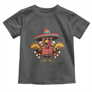 Funny Thanksgiving Turkey Toddler T Shirt Taco Mexican Christmas TS14 Dark Heather Print Your Wear
