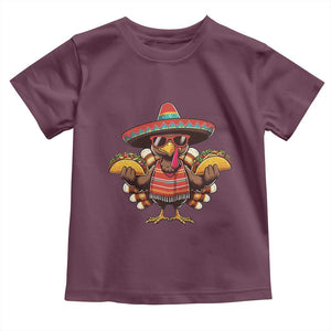 Funny Thanksgiving Turkey Toddler T Shirt Taco Mexican Christmas - Print Your Wear