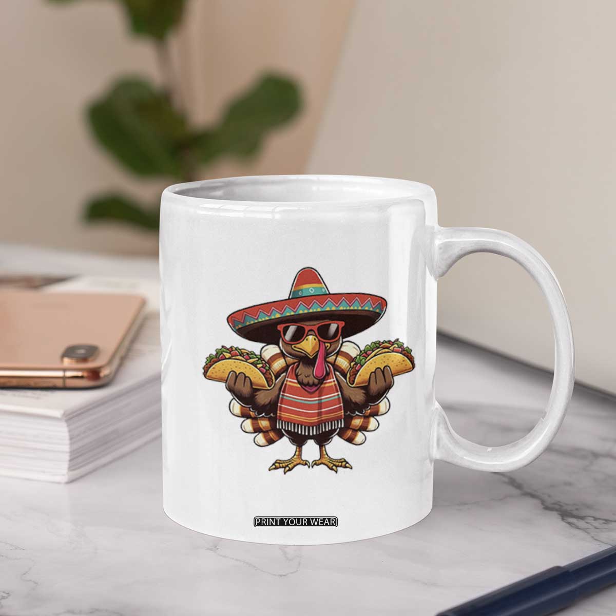 Funny Thanksgiving Turkey Coffee Mug Taco Mexican Christmas TS14 Print Your Wear