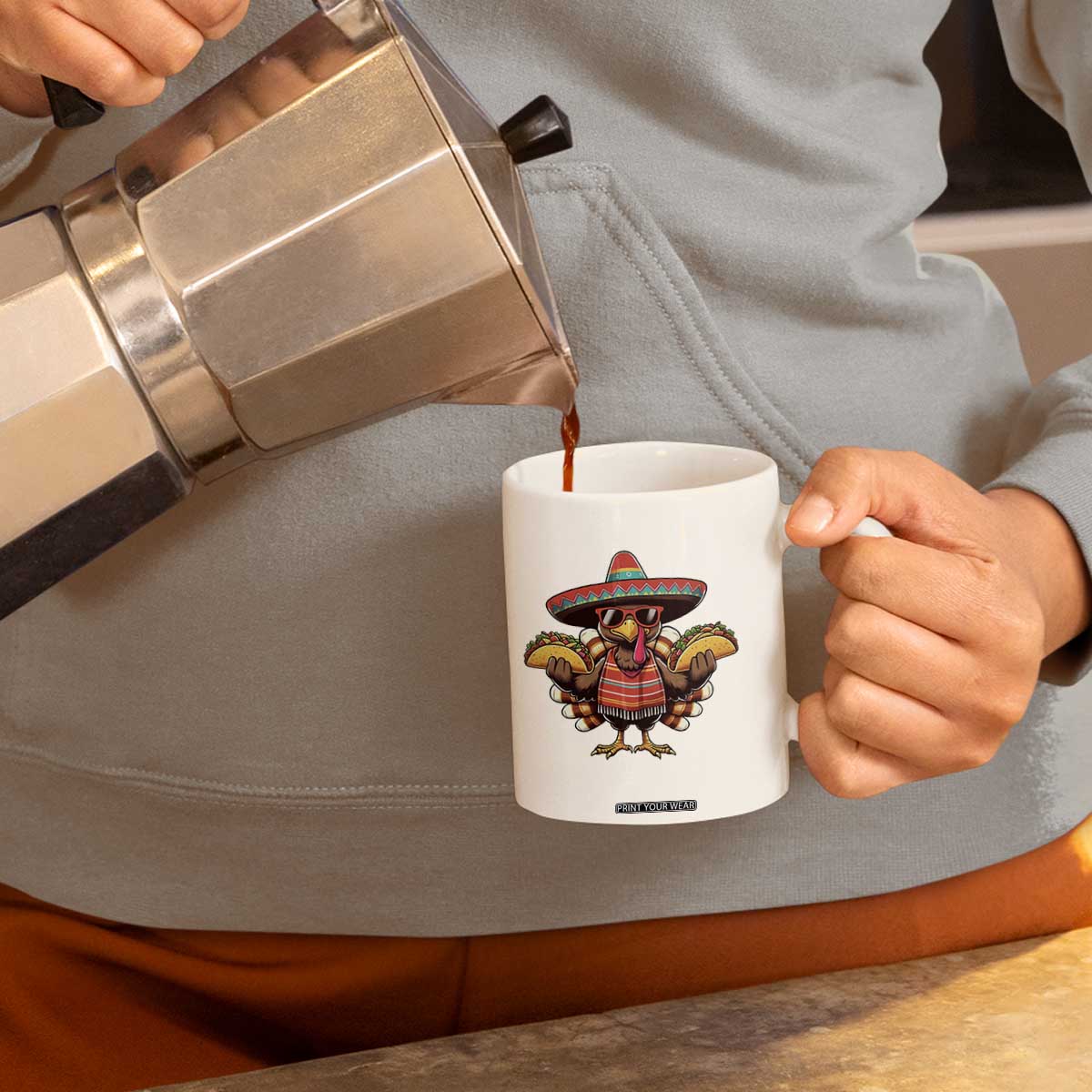 Funny Thanksgiving Turkey Coffee Mug Taco Mexican Christmas TS14 Print Your Wear