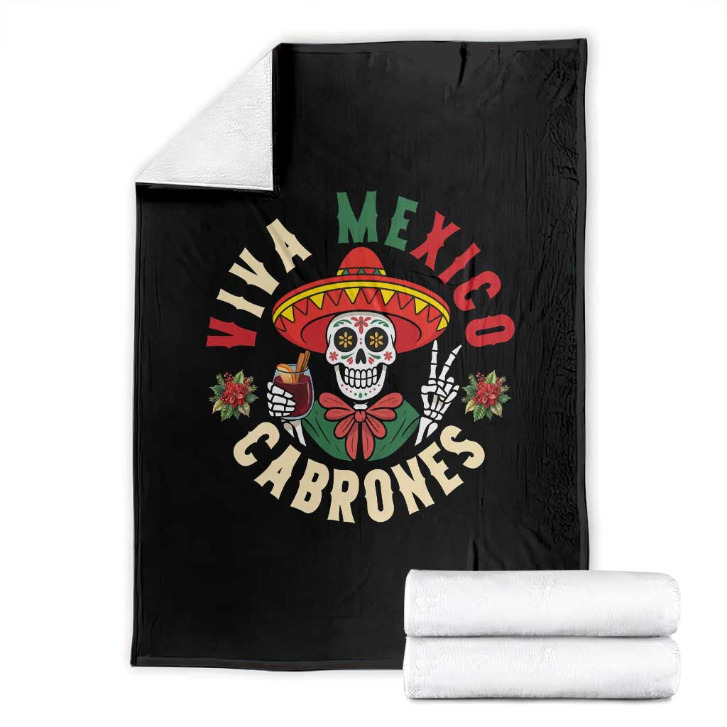 Viva Mexico Cabrones Throw Blanket Mexican Skull Christmas TS14 Black Print Your Wear