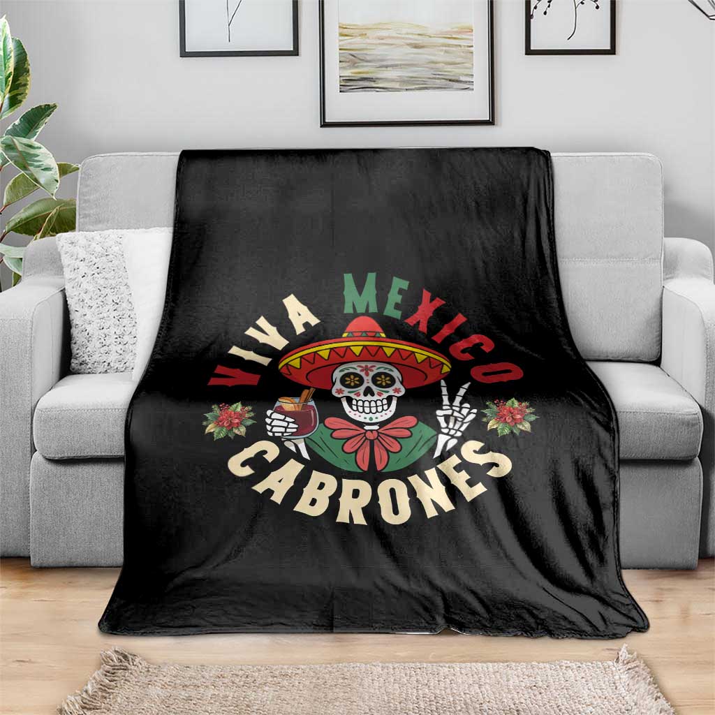 Viva Mexico Cabrones Throw Blanket Mexican Skull Christmas TS14 Print Your Wear