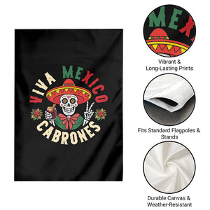 Viva Mexico Cabrones Garden Flag Mexican Skull Christmas TS14 Print Your Wear