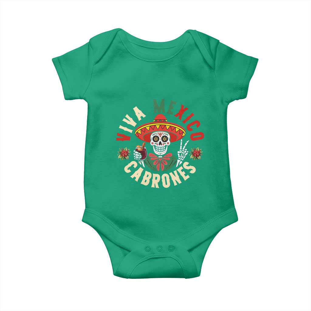 Viva Mexico Cabrones Baby Onesie Mexican Skull Christmas TS14 Irish Green Print Your Wear