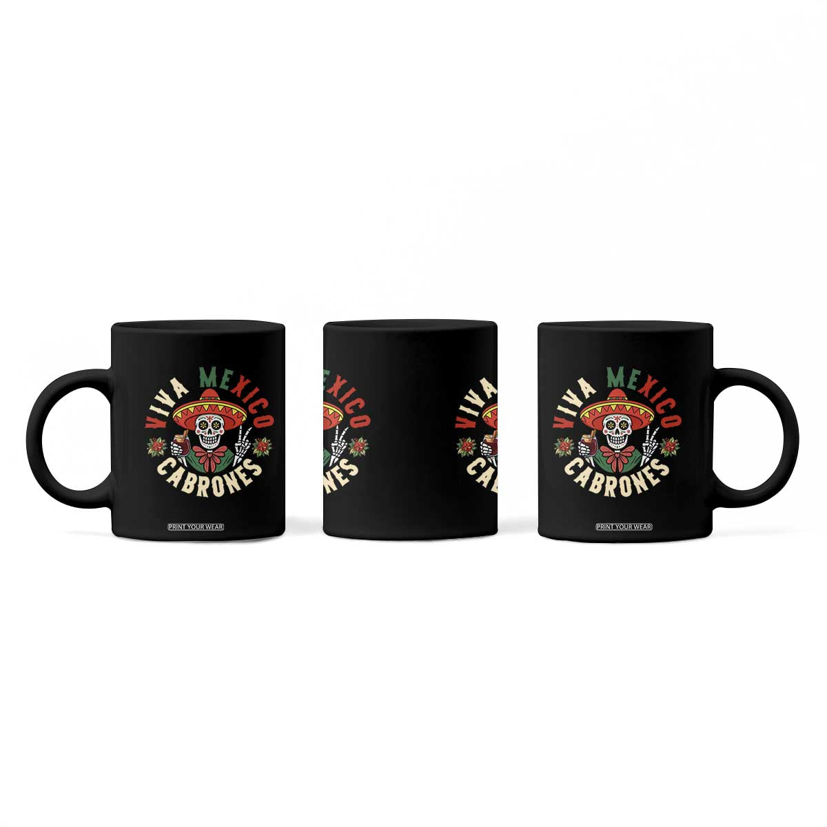 Viva Mexico Cabrones Coffee Mug Mexican Skull Christmas TS14 Print Your Wear