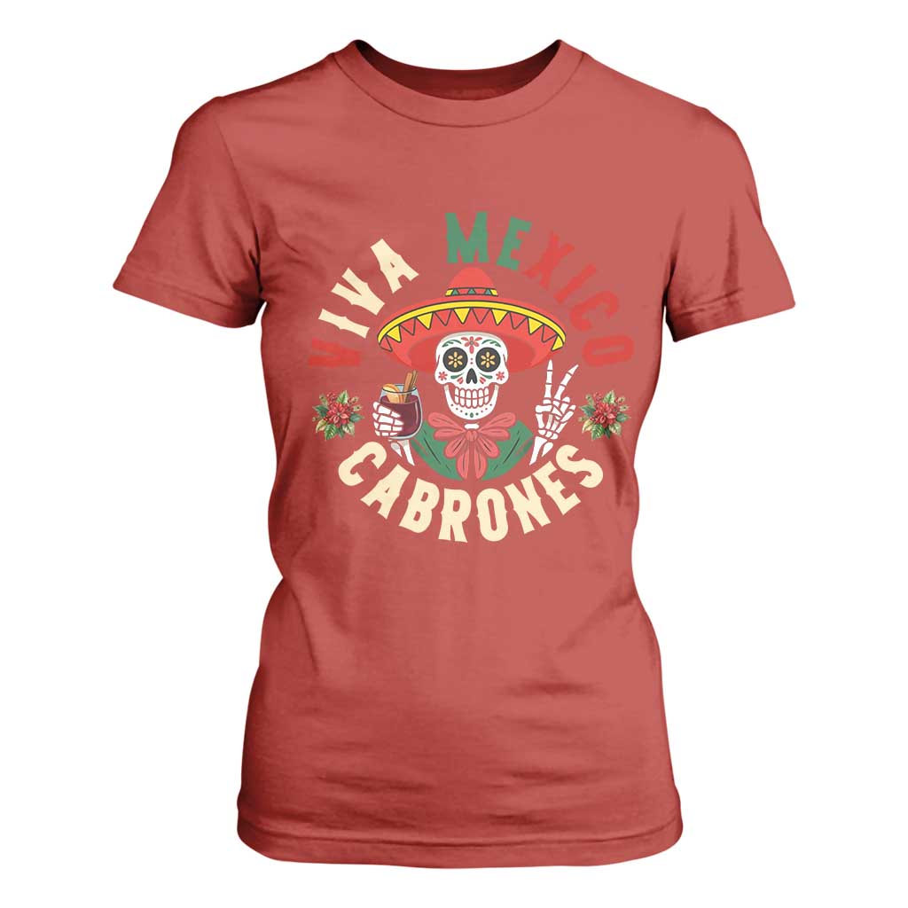 Viva Mexico Cabrones T Shirt For Women Mexican Skull Christmas TS14 Red Print Your Wear