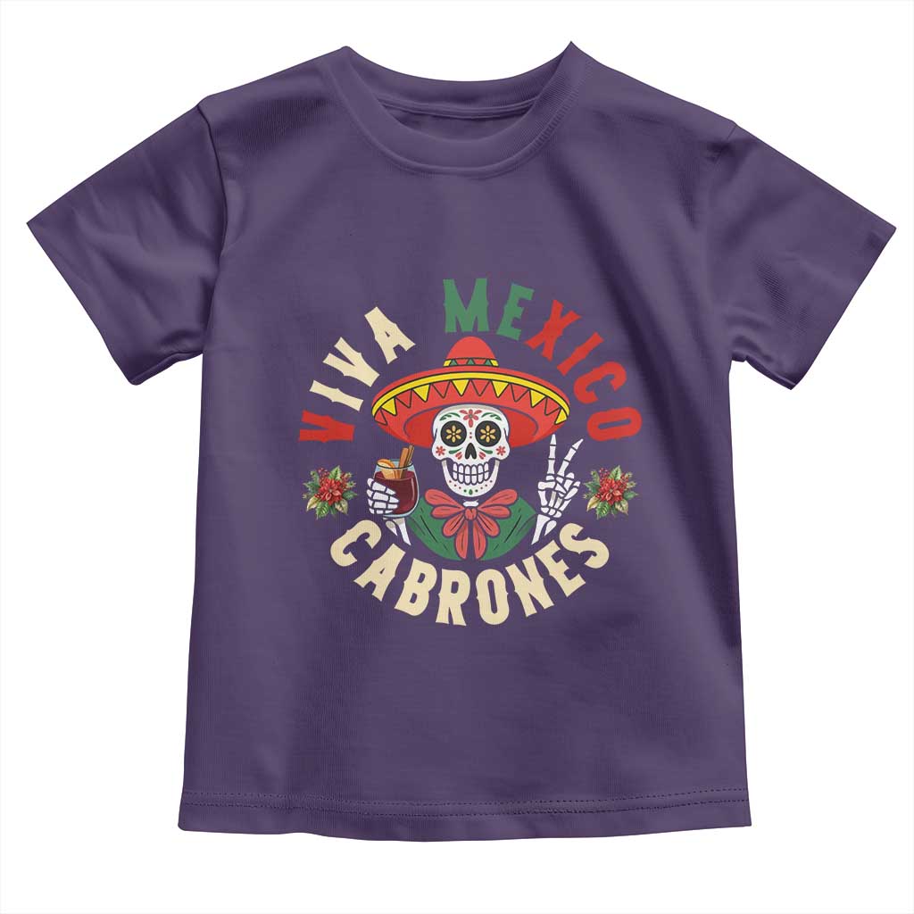 Viva Mexico Cabrones Toddler T Shirt Mexican Skull Christmas TS14 Purple Print Your Wear