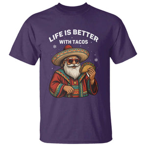 Funny Santa Taco Mexican T Shirt Life Is Better With Tacos TS14 Purple Print Your Wear