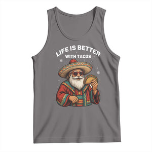 Funny Santa Taco Mexican Tank Top Life Is Better With Tacos TS14 Deep Heather Print Your Wear