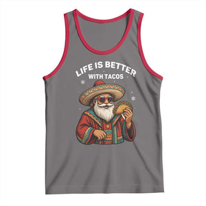 Funny Santa Taco Mexican Tank Top Life Is Better With Tacos TS14 Deep Heather Red Print Your Wear