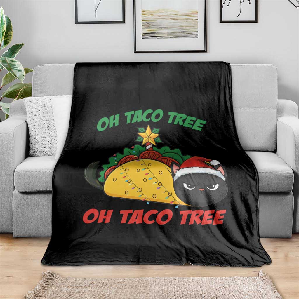 Funny Taco Cat Tree Christmas Throw Blanket TS14 Print Your Wear
