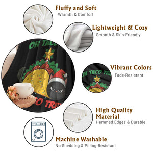 Funny Taco Cat Tree Christmas Throw Blanket TS14 Print Your Wear