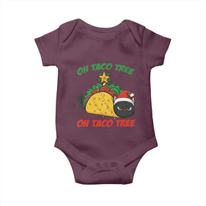 Funny Taco Cat Tree Christmas Baby Onesie TS14 Maroon Print Your Wear
