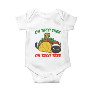 Funny Taco Cat Tree Christmas Baby Onesie TS14 White Print Your Wear