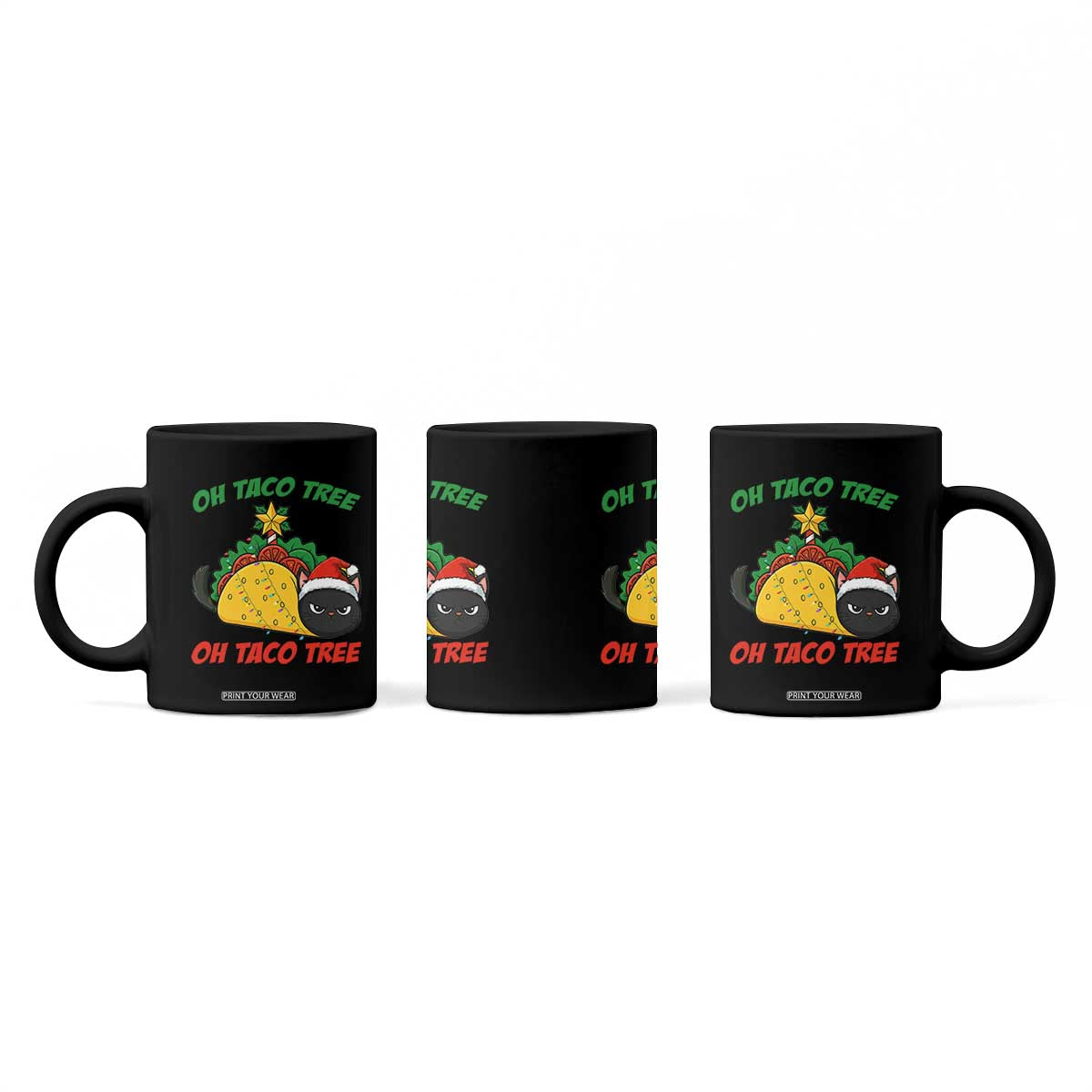 Funny Taco Cat Tree Christmas Coffee Mug TS14 Print Your Wear