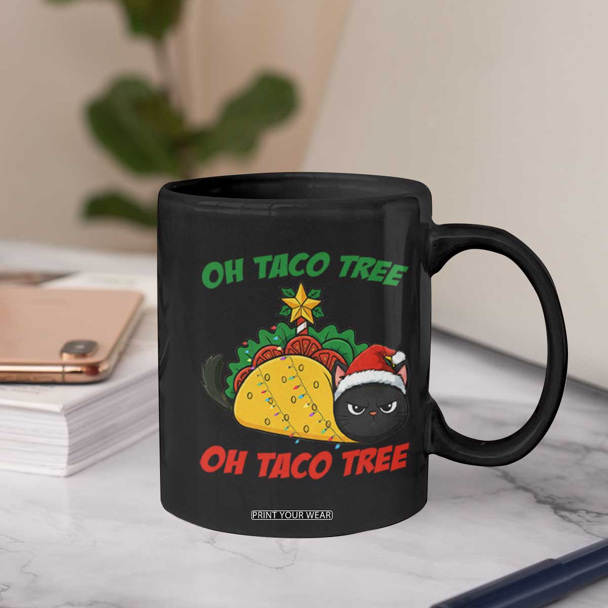 Funny Taco Cat Tree Christmas Coffee Mug TS14 Print Your Wear