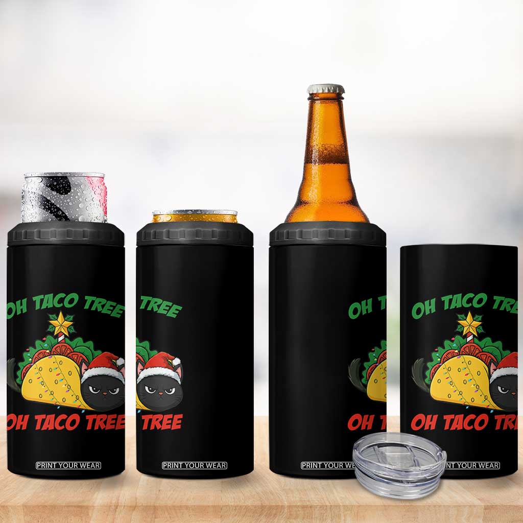 Funny Taco Cat Tree Christmas 4 in 1 Can Cooler Tumbler TS14 Print Your Wear