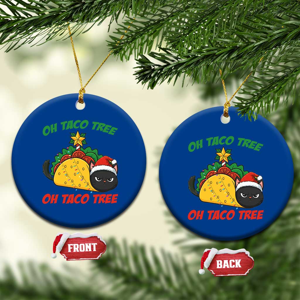 Funny Taco Cat Tree Christmas Ceramic Ornament TS14 1pc Blue Print Your Wear