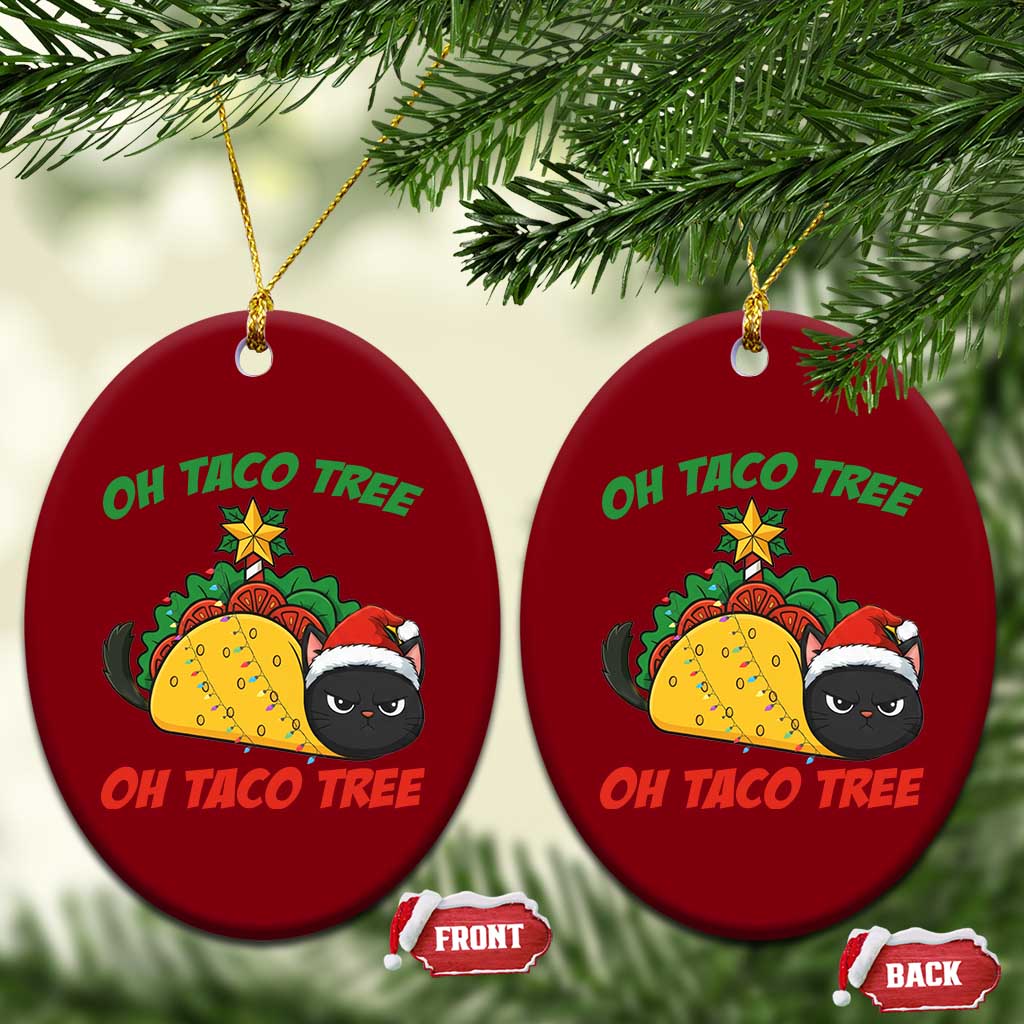 Funny Taco Cat Tree Christmas Ceramic Ornament TS14 Print Your Wear