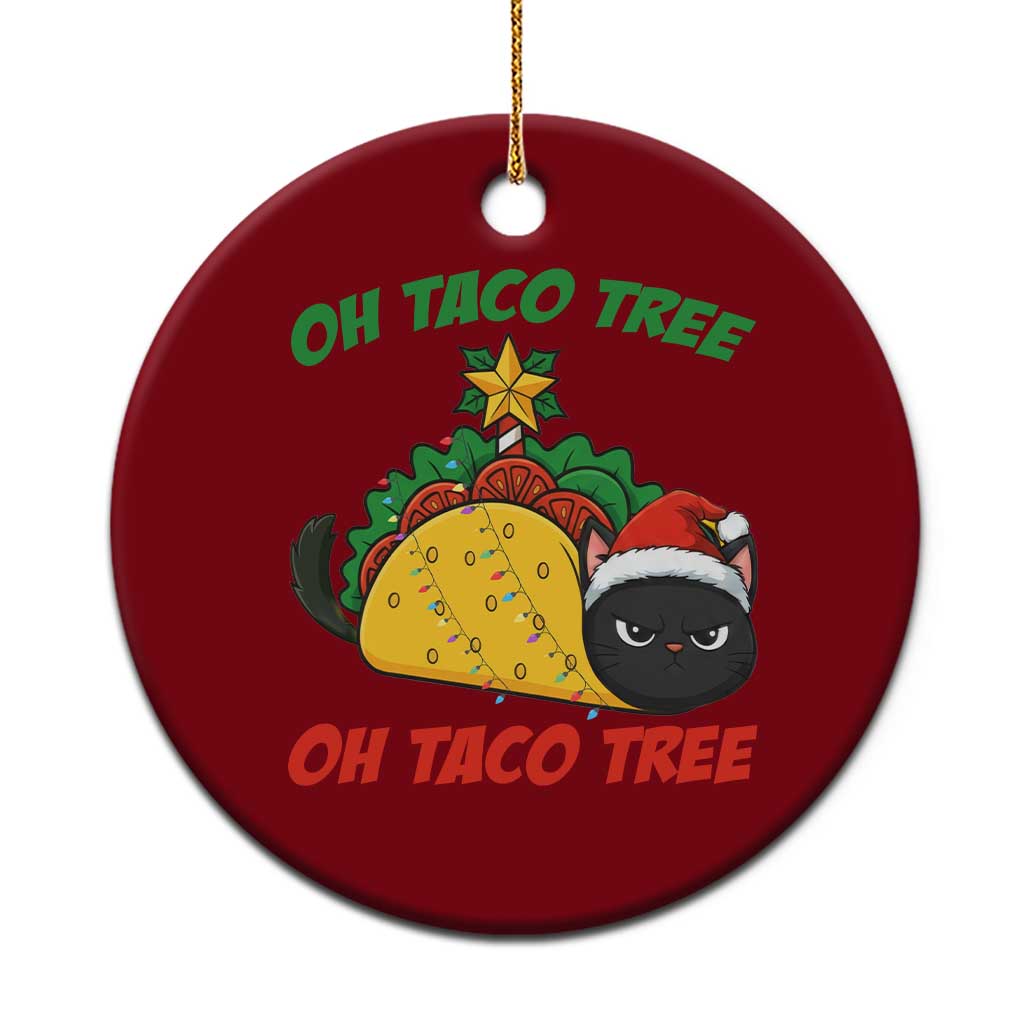 Funny Taco Cat Tree Christmas Ceramic Ornament TS14 1pc Red Print Your Wear