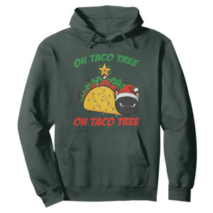 Funny Taco Cat Tree Christmas Hoodie TS14 Dark Forest Green Print Your Wear