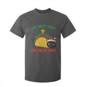 Funny Taco Cat Tree Christmas T Shirt For Kid TS14 Dark Heather Print Your Wear