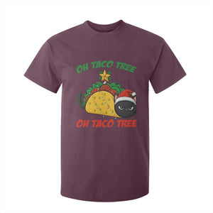 Funny Taco Cat Tree Christmas T Shirt For Kid TS14 Maroon Print Your Wear