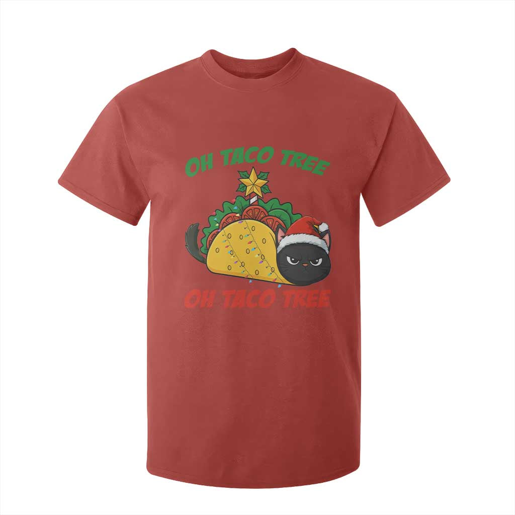 Funny Taco Cat Tree Christmas T Shirt For Kid TS14 Red Print Your Wear
