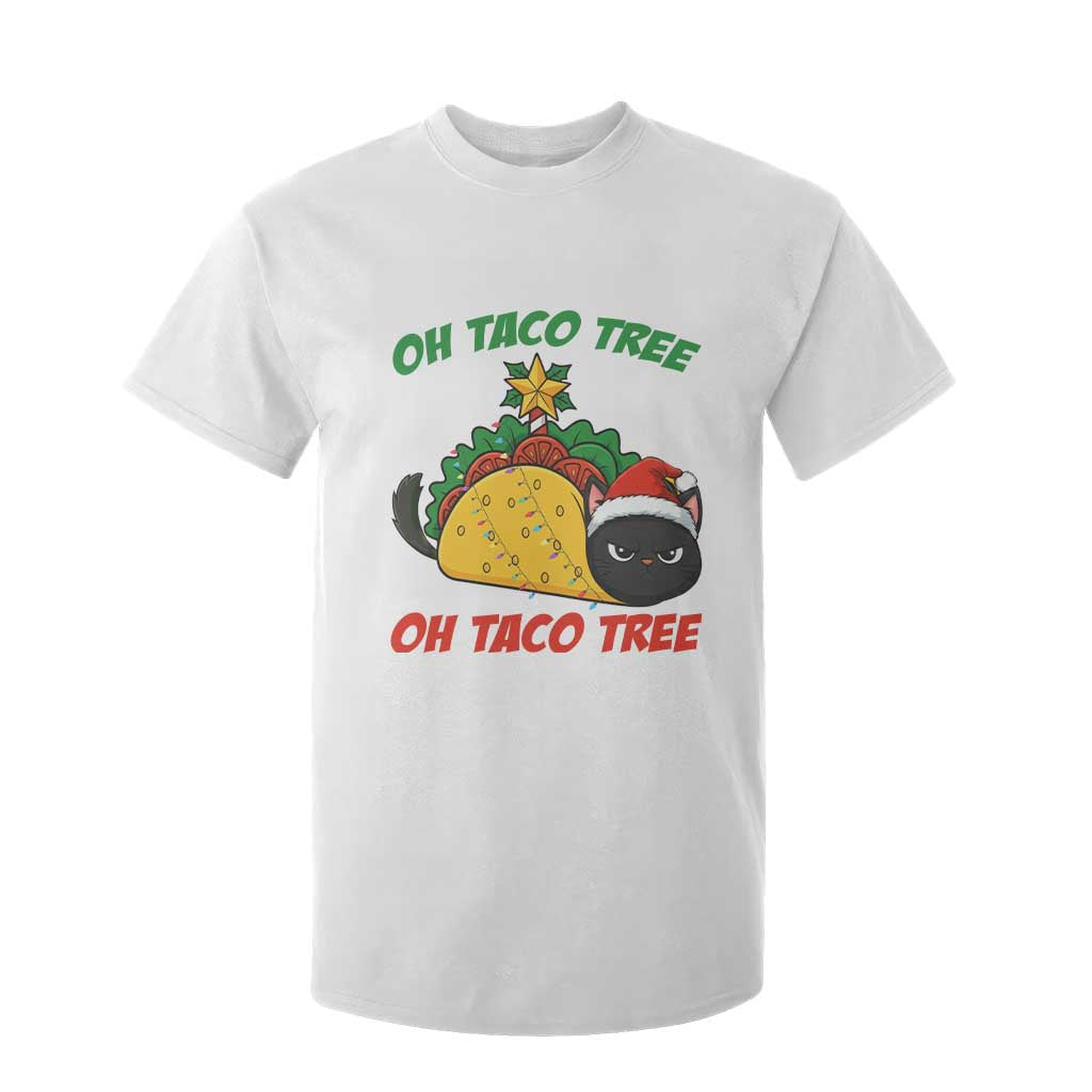 Funny Taco Cat Tree Christmas T Shirt For Kid TS14 White Print Your Wear