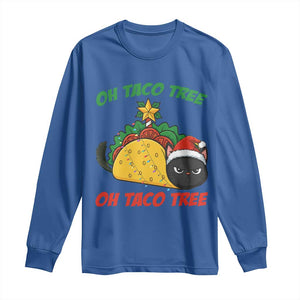Funny Taco Cat Tree Christmas Long Sleeve Shirt TS14 Royal Blue Print Your Wear
