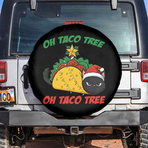 Funny Taco Cat Tree Christmas Spare Tire Cover TS14 No hole Black Print Your Wear
