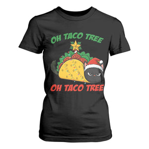 Funny Taco Cat Tree Christmas T Shirt For Women TS14 Black Print Your Wear