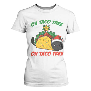 Funny Taco Cat Tree Christmas T Shirt For Women TS14 White Print Your Wear