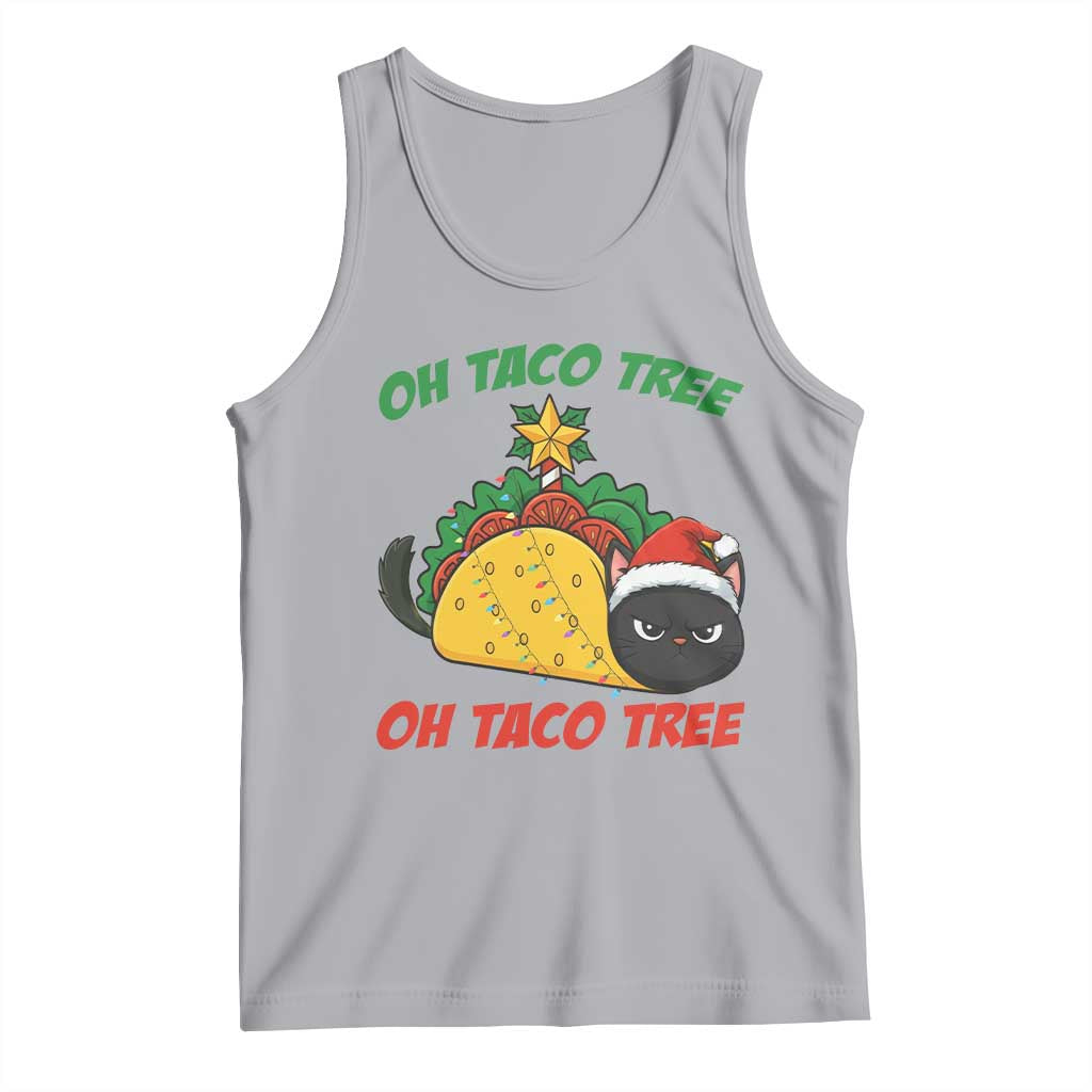 Funny Taco Cat Tree Christmas Tank Top TS14 Athletic Heather Print Your Wear