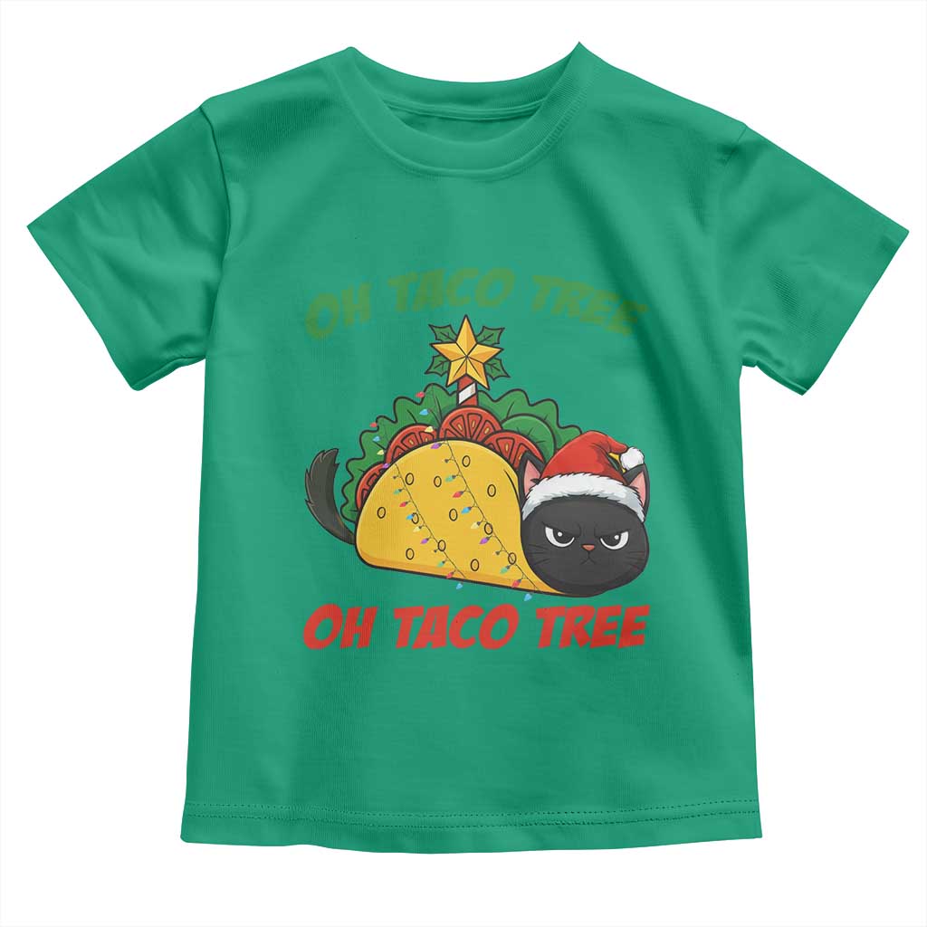 Funny Taco Cat Tree Christmas Toddler T Shirt TS14 Irish Green Print Your Wear