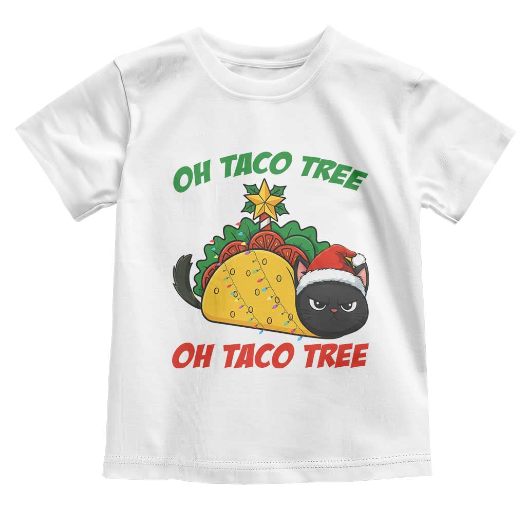 Funny Taco Cat Tree Christmas Toddler T Shirt TS14 White Print Your Wear