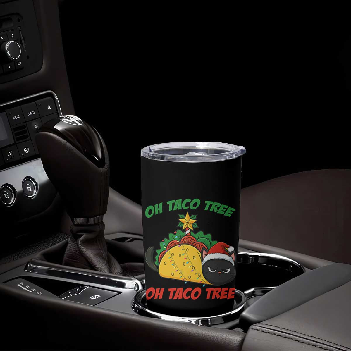 Funny Taco Cat Tree Christmas Tumbler Cup TS14 Print Your Wear