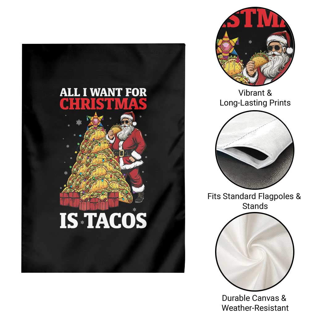 Funny Santa Taco Garden Flag All I Want For Christmas Is Taco TS14 Print Your Wear