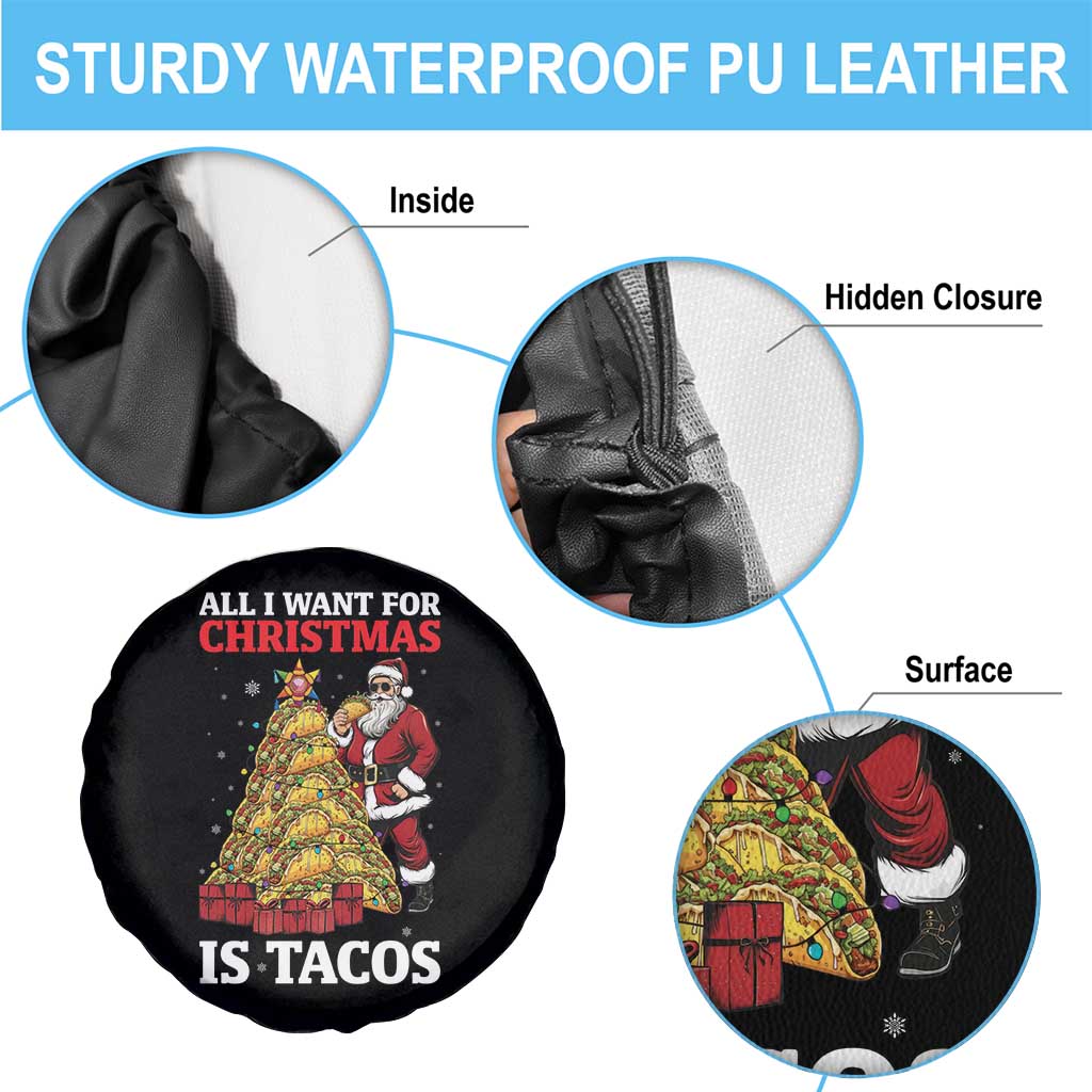 Funny Santa Taco Spare Tire Cover All I Want For Christmas Is Taco TS14 Print Your Wear