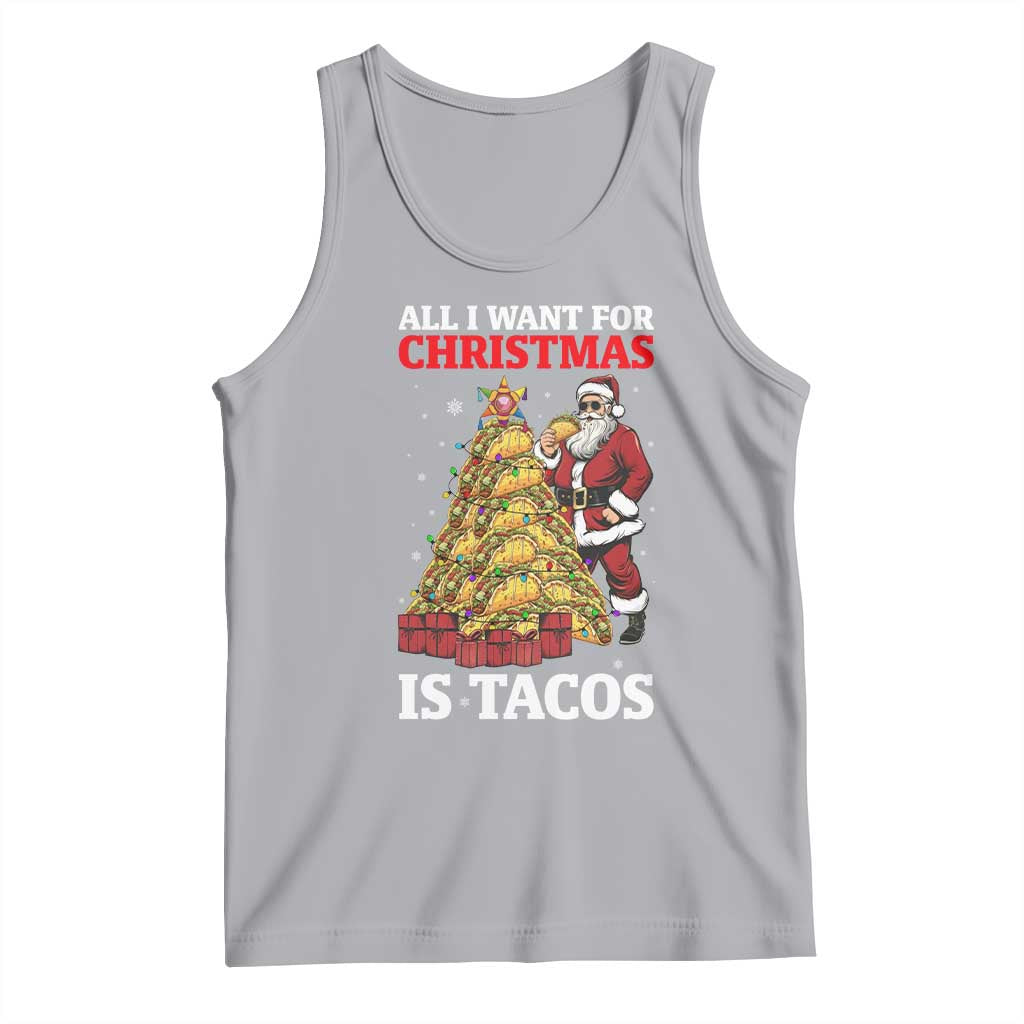 Funny Santa Taco Tank Top All I Want For Christmas Is Taco TS14 Athletic Heather Print Your Wear